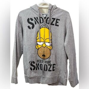 Gray Snooze unisex Hoodie The Simpsons Homer